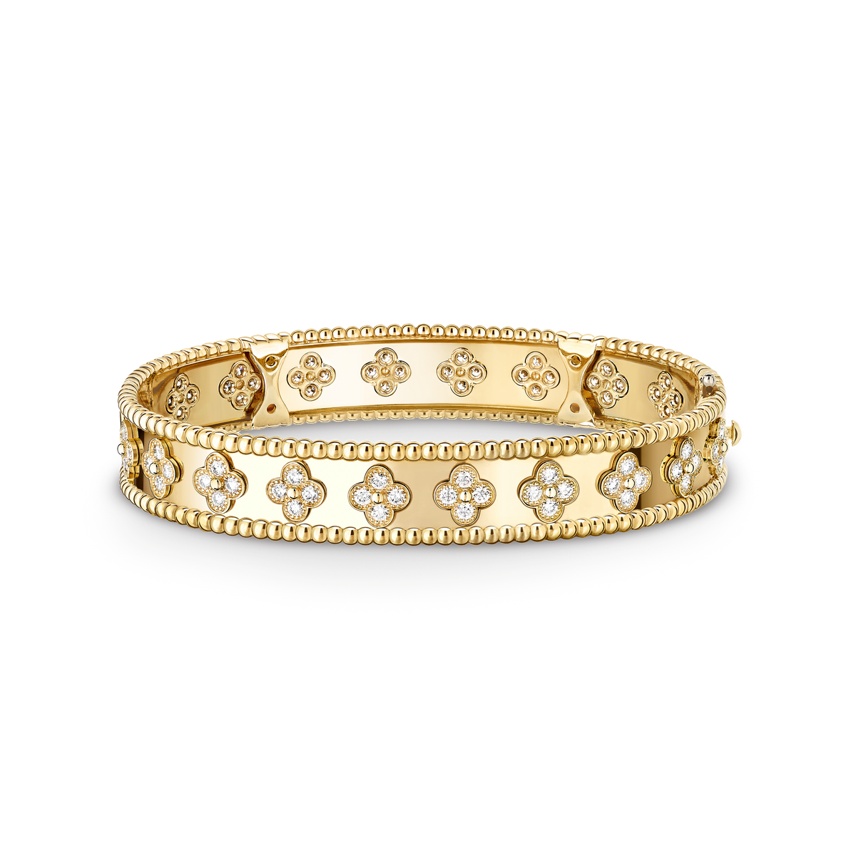 LUXE Reworked,Perlée clovers bracelet, medium model,18K yellow gold, Diamond-Buy 1 Get 1 Free