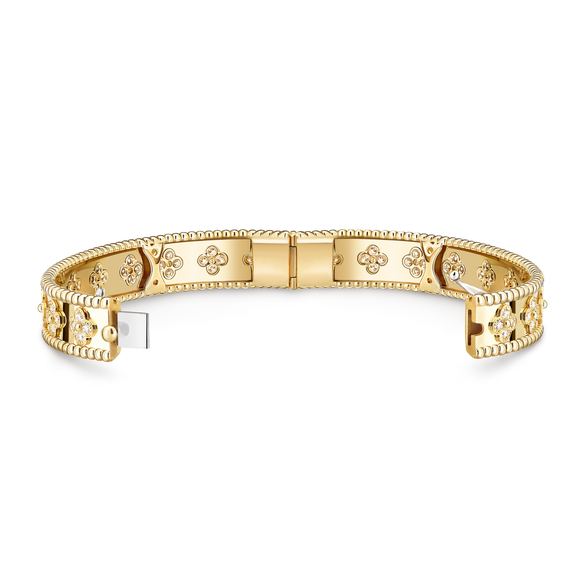 LUXE Reworked,Perlée clovers bracelet, medium model,18K yellow gold, Diamond-Buy 1 Get 1 Free