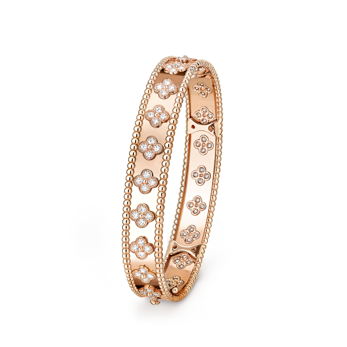 LUXE Reworked,Perlée clovers bracelet, medium model,18K yellow gold, Diamond-Buy 1 Get 1 Free