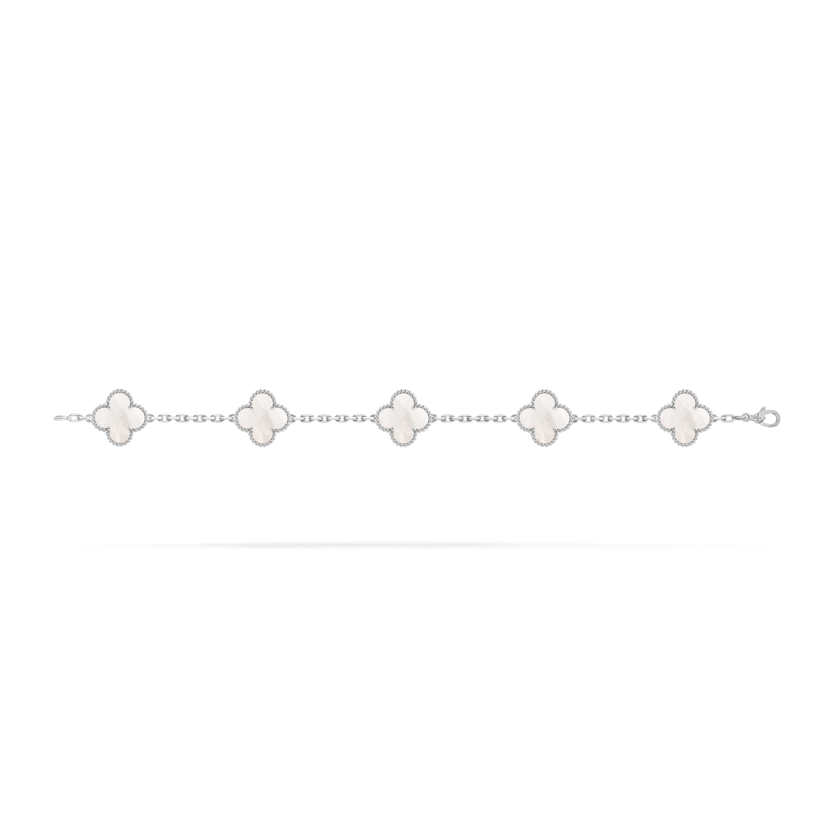 LUXE Reworked Vintage Alhambra bracelet, 5 motifs,18K white gold, Mother-of-pearl-Buy 1 Get 1 Free