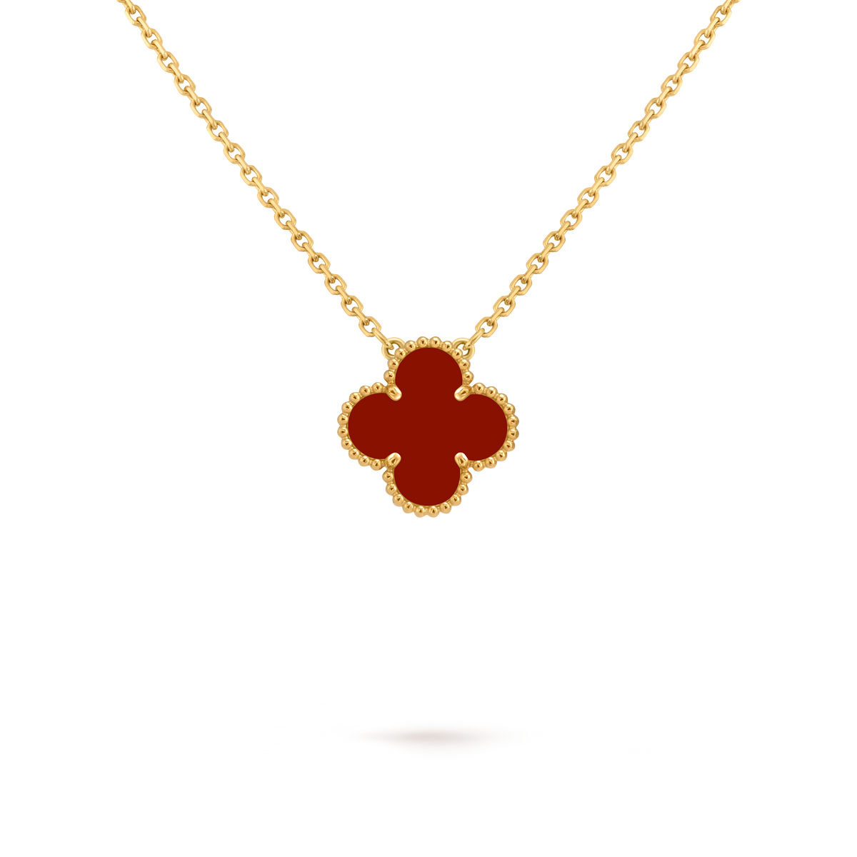 LUXE Reworked Vintage Alhambra pendant,18K yellow gold, Carnelian-Buy 1 Get 1 Free