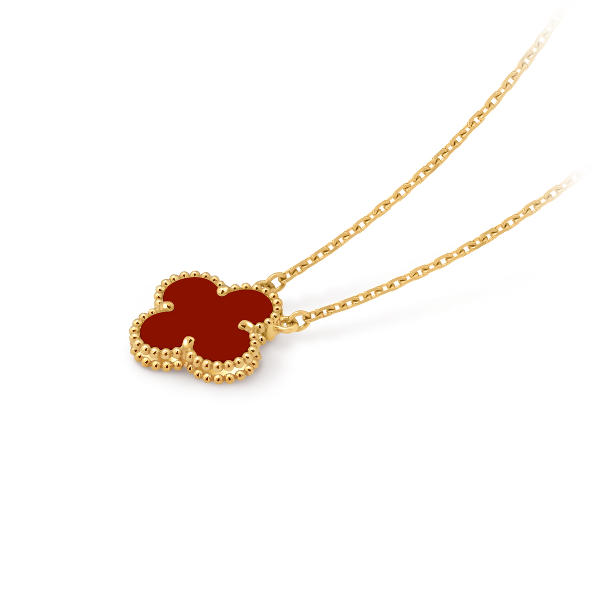 LUXE Reworked Vintage Alhambra pendant,18K yellow gold, Carnelian-Buy 1 Get 1 Free