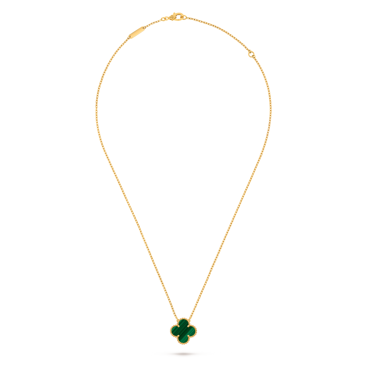 LUXE Reworked Vintage Alhambra pendant,18K yellow gold, Malachite-Buy 1 Get 1 Free