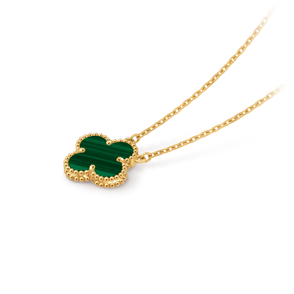 LUXE Reworked Vintage Alhambra pendant,18K yellow gold, Malachite-Buy 1 Get 1 Free