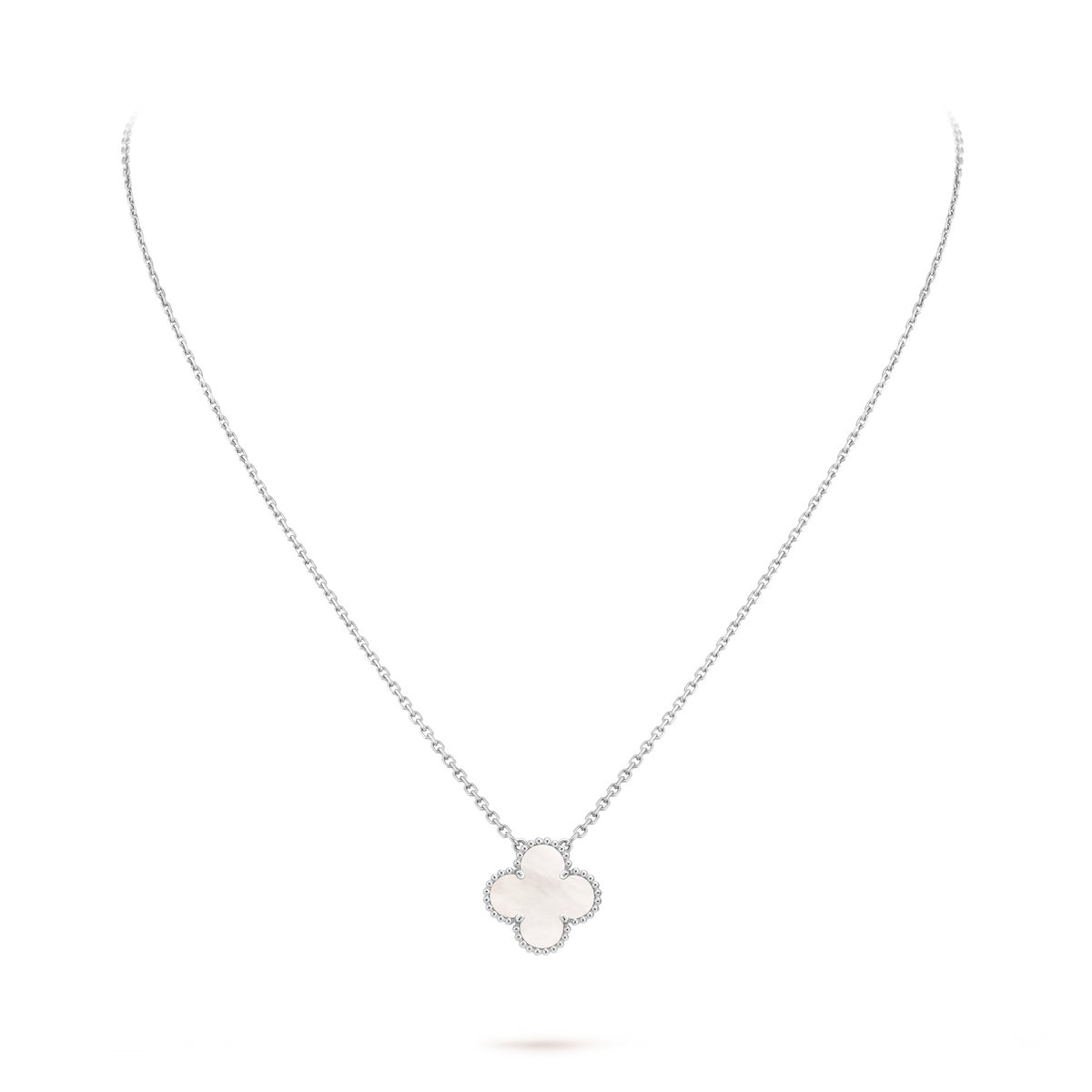 LUXE Reworked Vintage Alhambra pendant,18K white gold, Mother-of-pearl-Buy 1 Get 1 Free