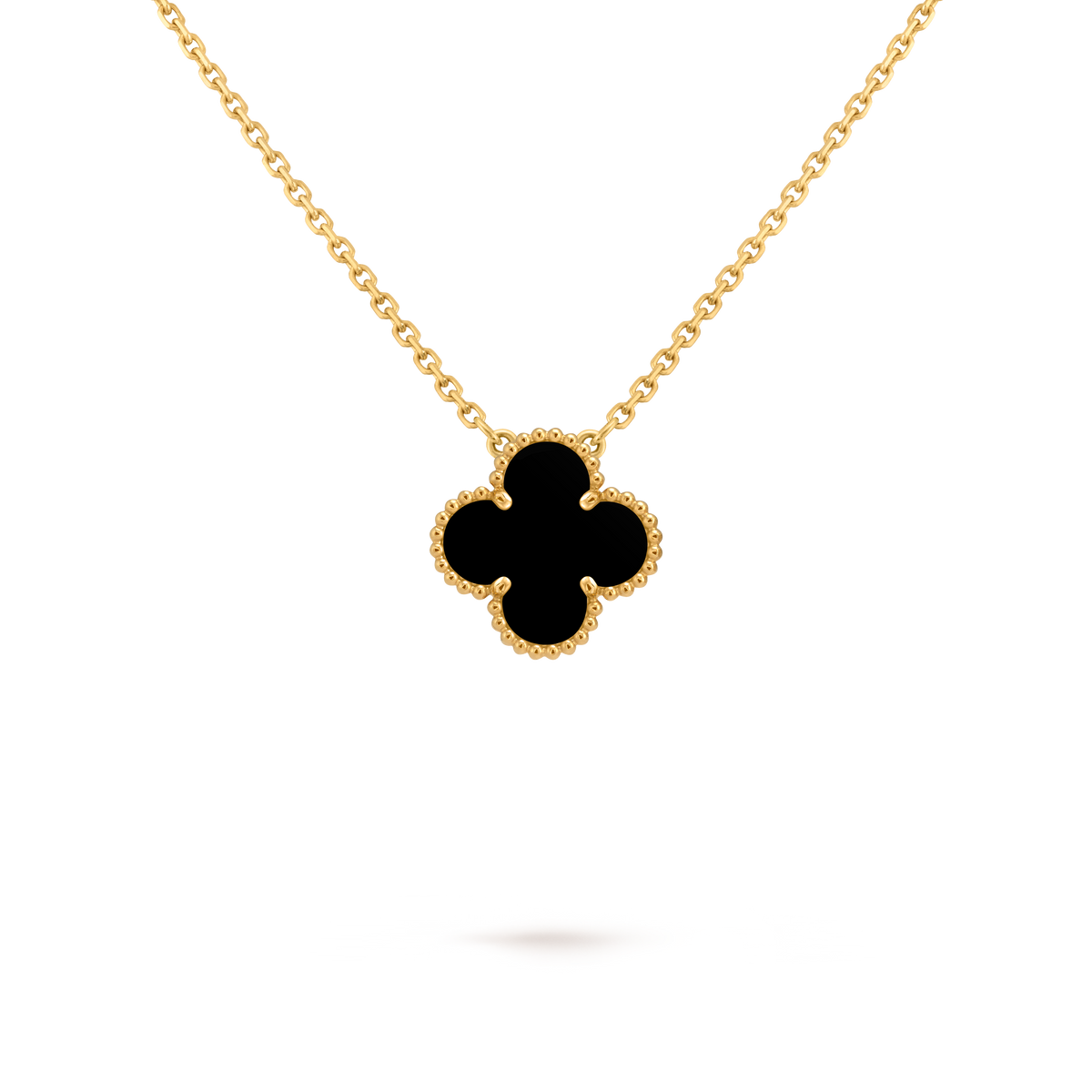 LUXE Reworked Vintage Alhambra pendant,18K yellow gold, Onyx-Buy 1 Get 1 Free