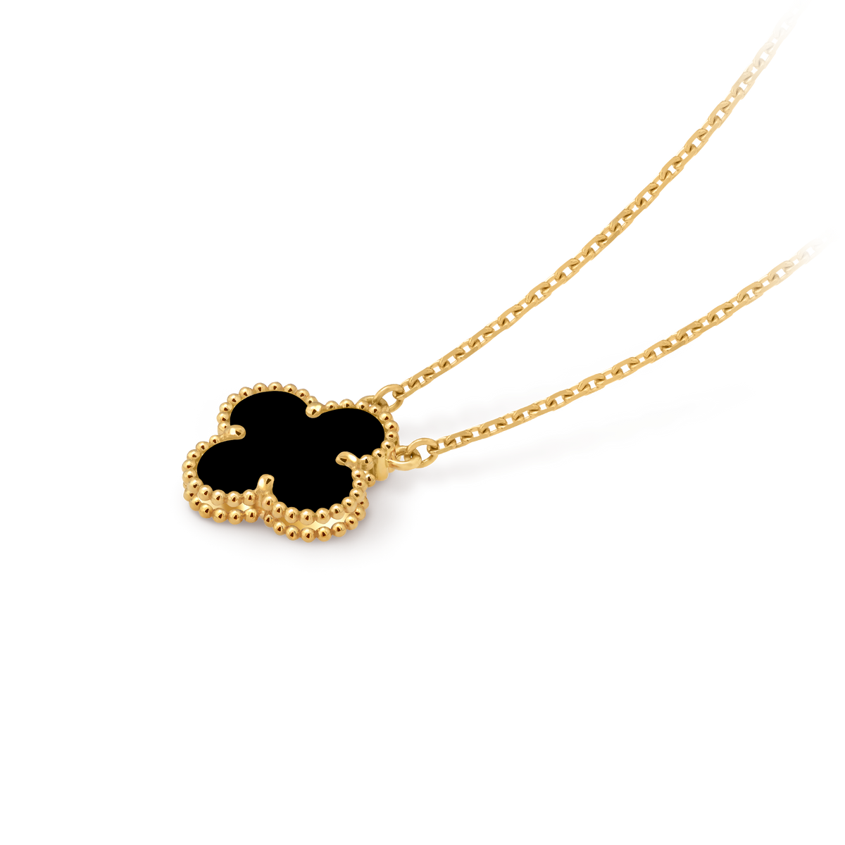 LUXE Reworked Vintage Alhambra pendant,18K yellow gold, Onyx-Buy 1 Get 1 Free