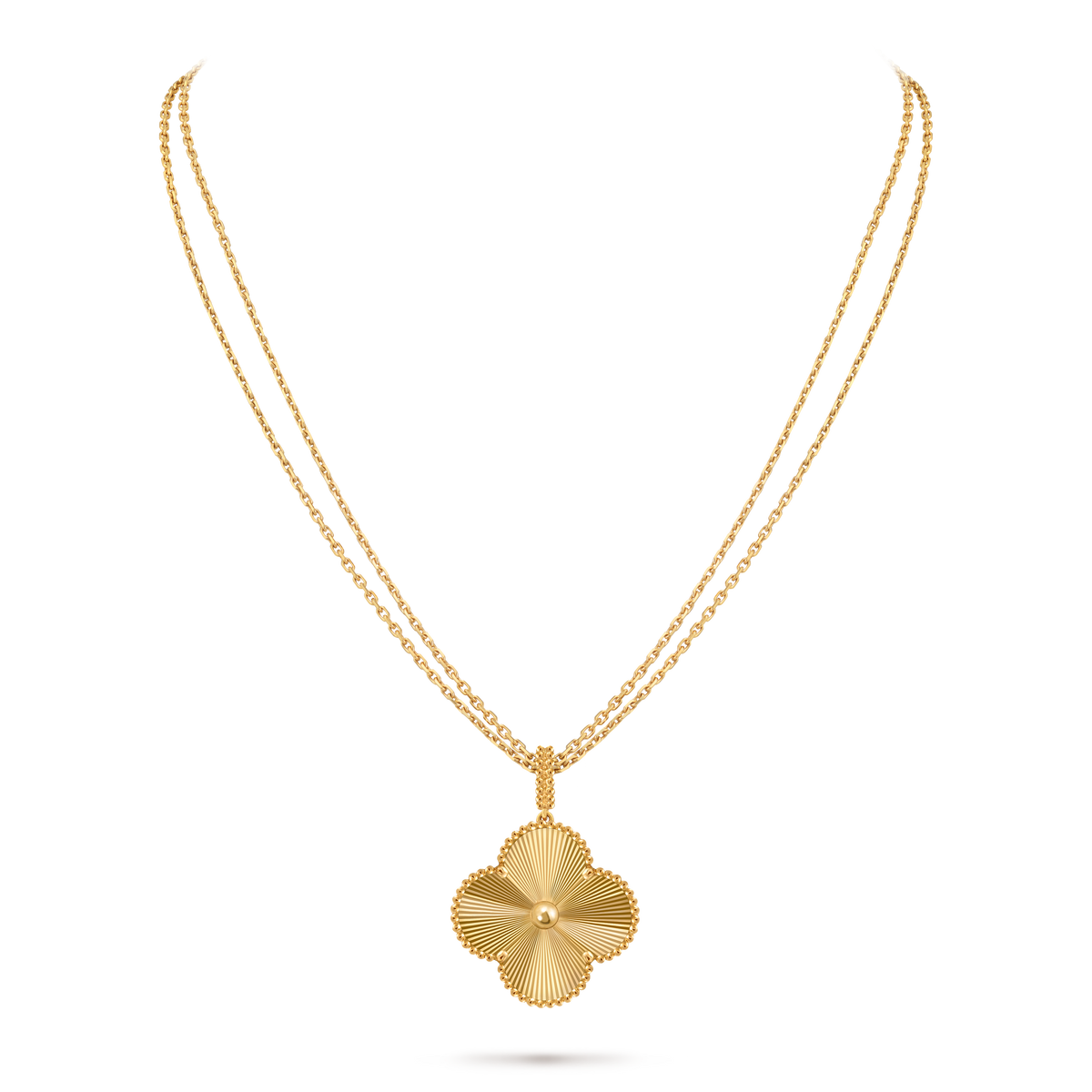 LUXE Reworked Magic Alhambra long necklace, 1 motif,18K yellow gold-Buy 1 Get 1 Free