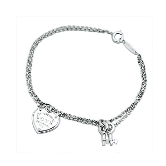 18K Tiffany Heart Tag Key Bracelet