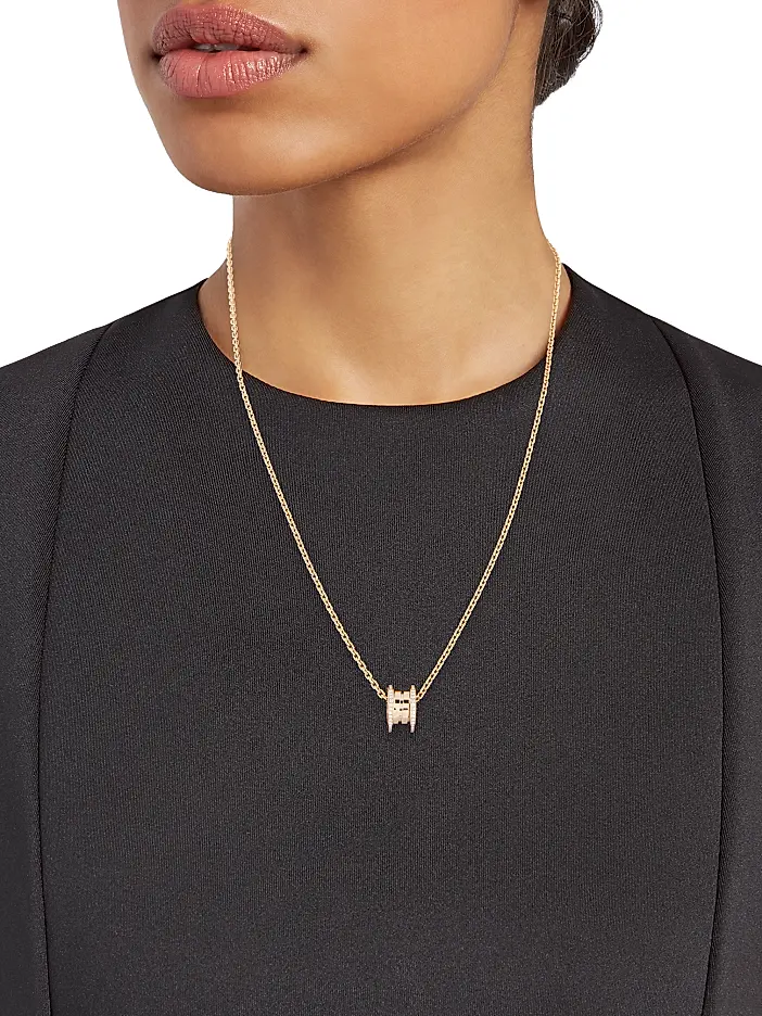 BULGARI  B.zero1 18K Rose Gold & Diamond Pendant Necklace