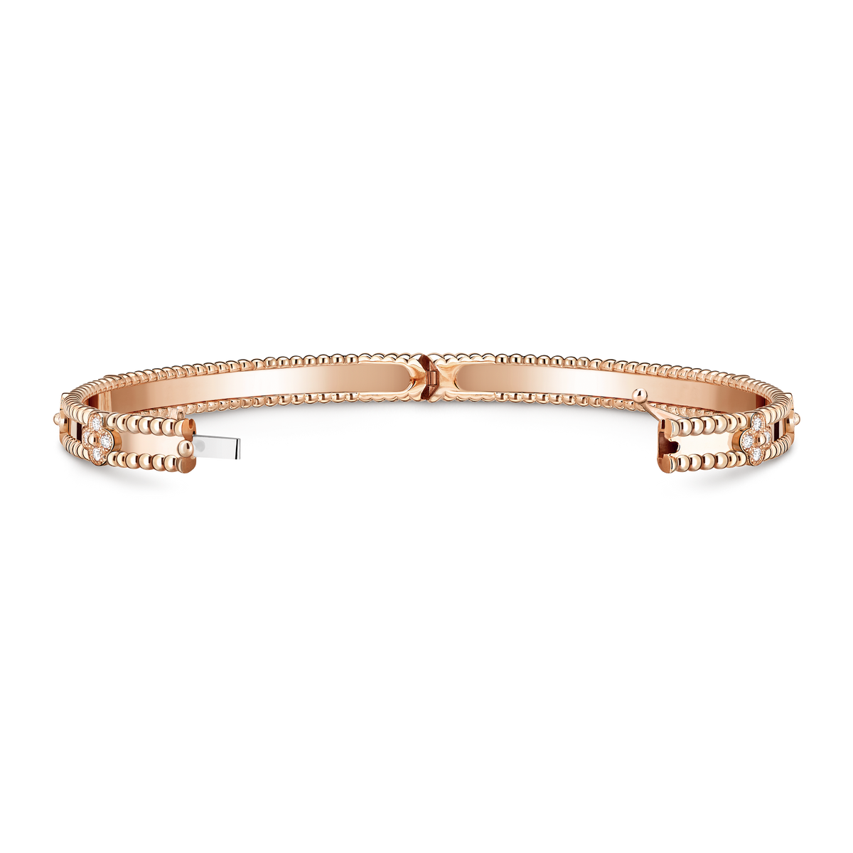 LUXE Reworked Perlée sweet clovers bracelet, medium model,18K rose gold, Diamond-Buy 1 Get 1 Free