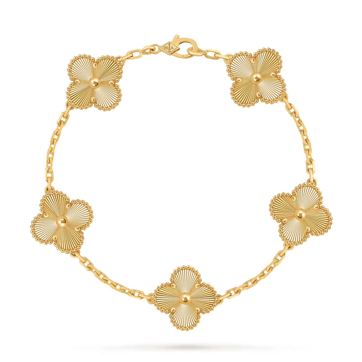 LUXE Reworked Vintage Alhambra bracelet, 5 motifs,18K yellow gold-Buy 1 Get 1 Free