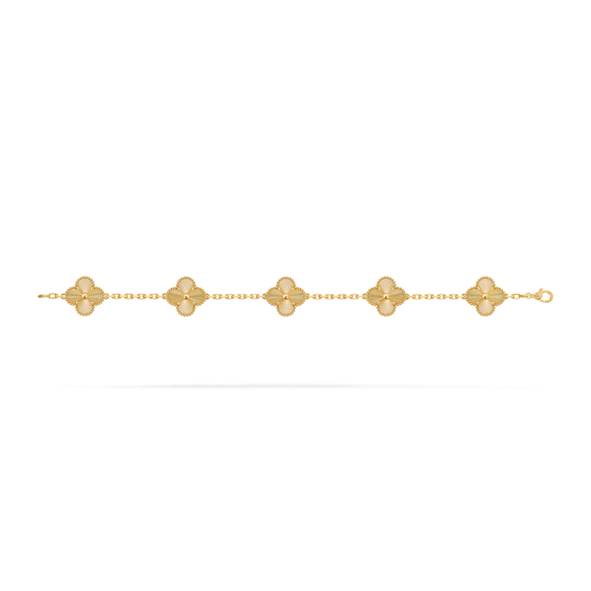 LUXE Reworked Vintage Alhambra bracelet, 5 motifs,18K yellow gold-Buy 1 Get 1 Free
