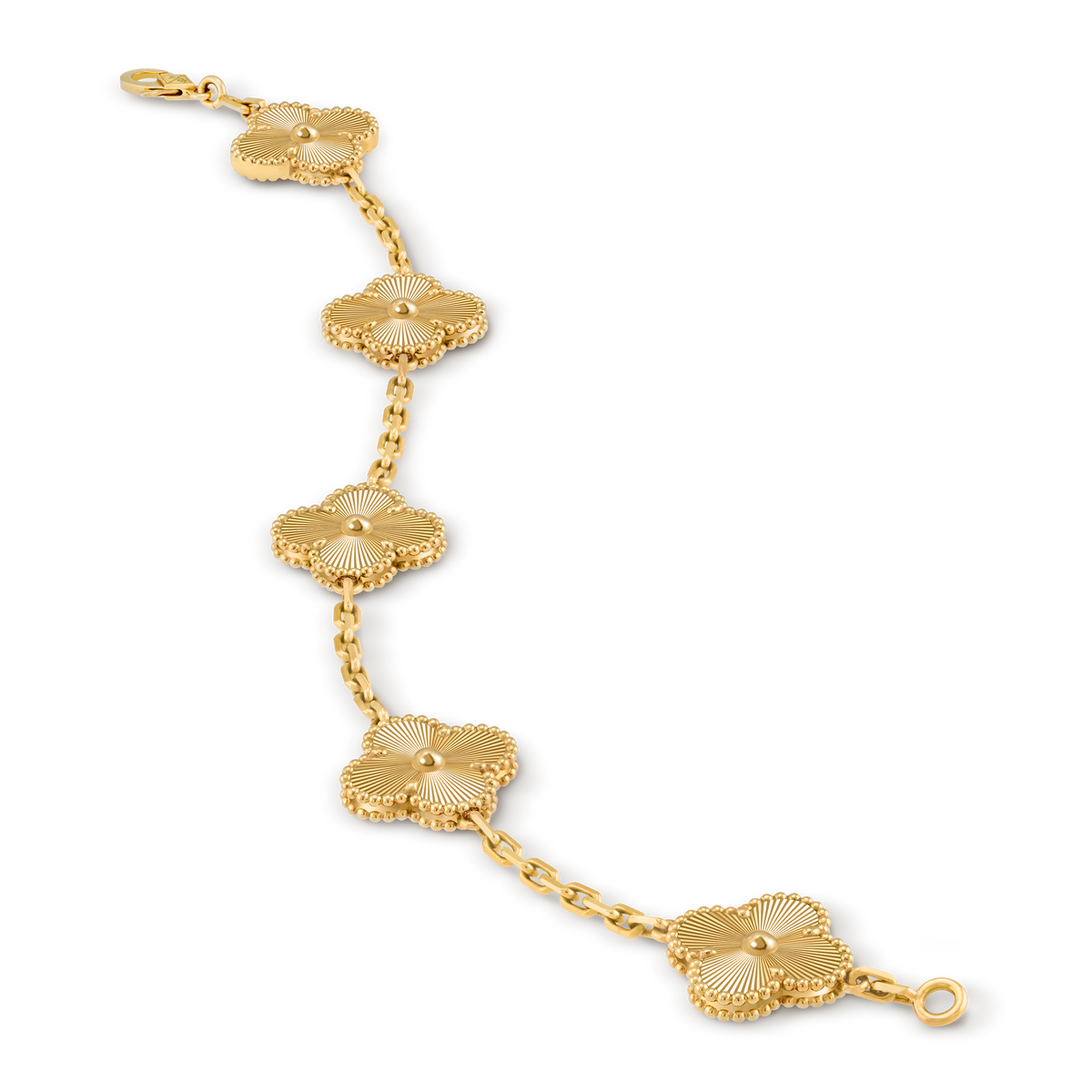 LUXE Reworked Vintage Alhambra bracelet, 5 motifs,18K yellow gold-Buy 1 Get 1 Free