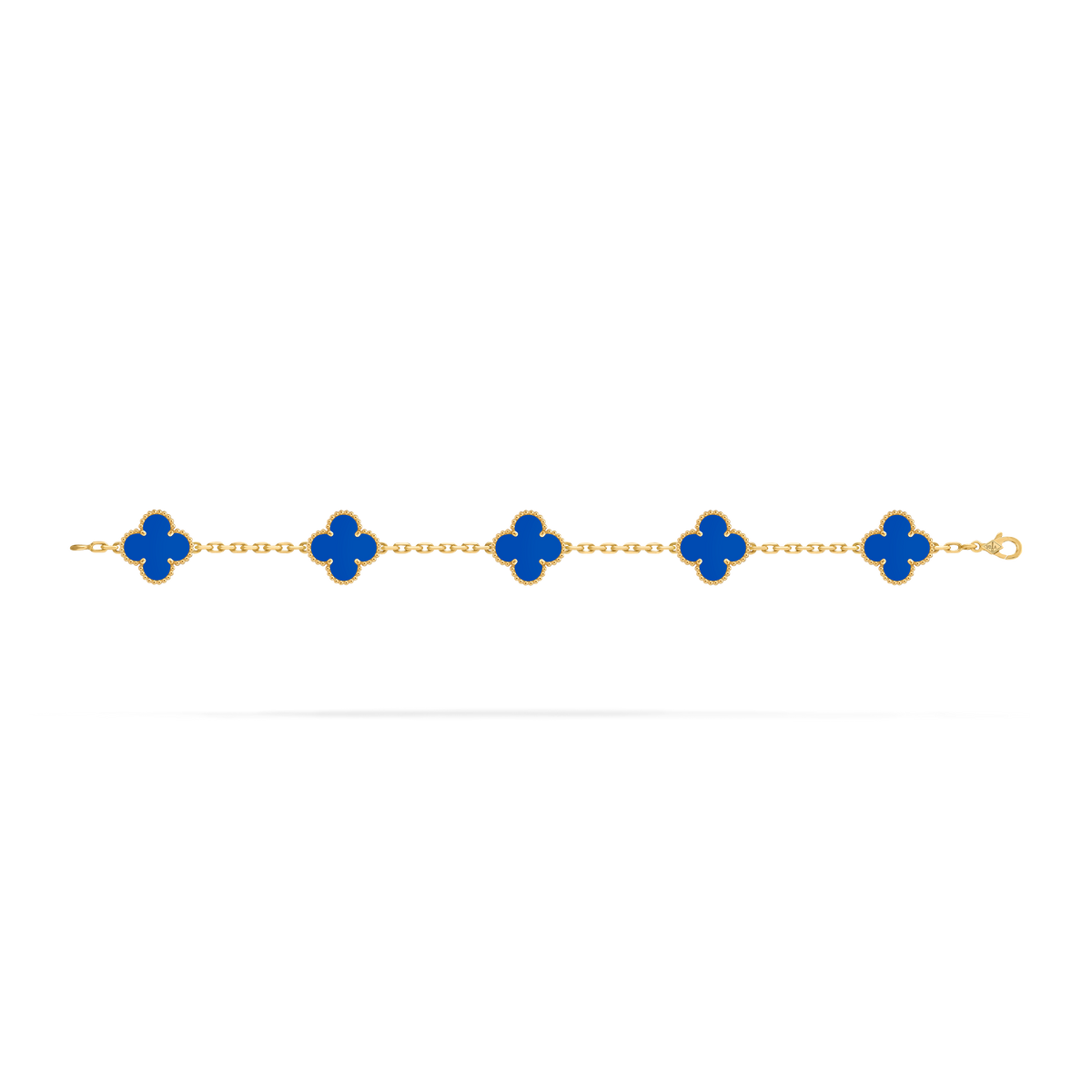 LUXE Reworked Vintage Alhambra bracelet, 5 motifs,18K yellow gold, Agate-Buy 1 Get 1 Free