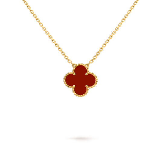 LUXE Reworked Vintage Alhambra pendant,18K yellow gold, Carnelian-Buy 1 Get 1 Free