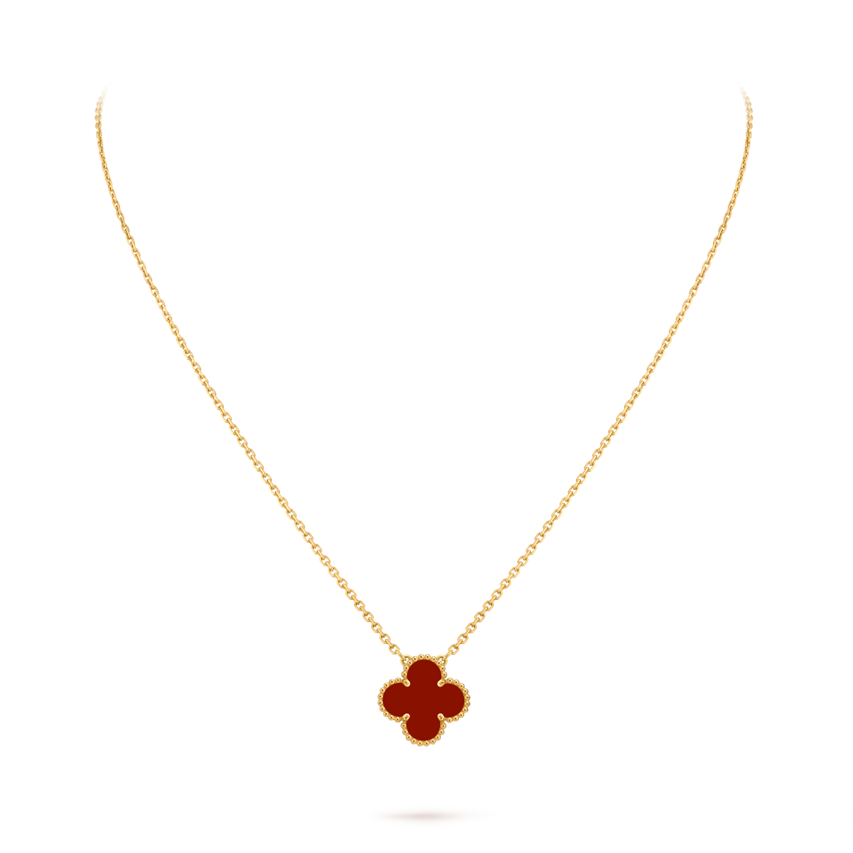 LUXE Reworked Vintage Alhambra pendant,18K yellow gold, Carnelian-Buy 1 Get 1 Free