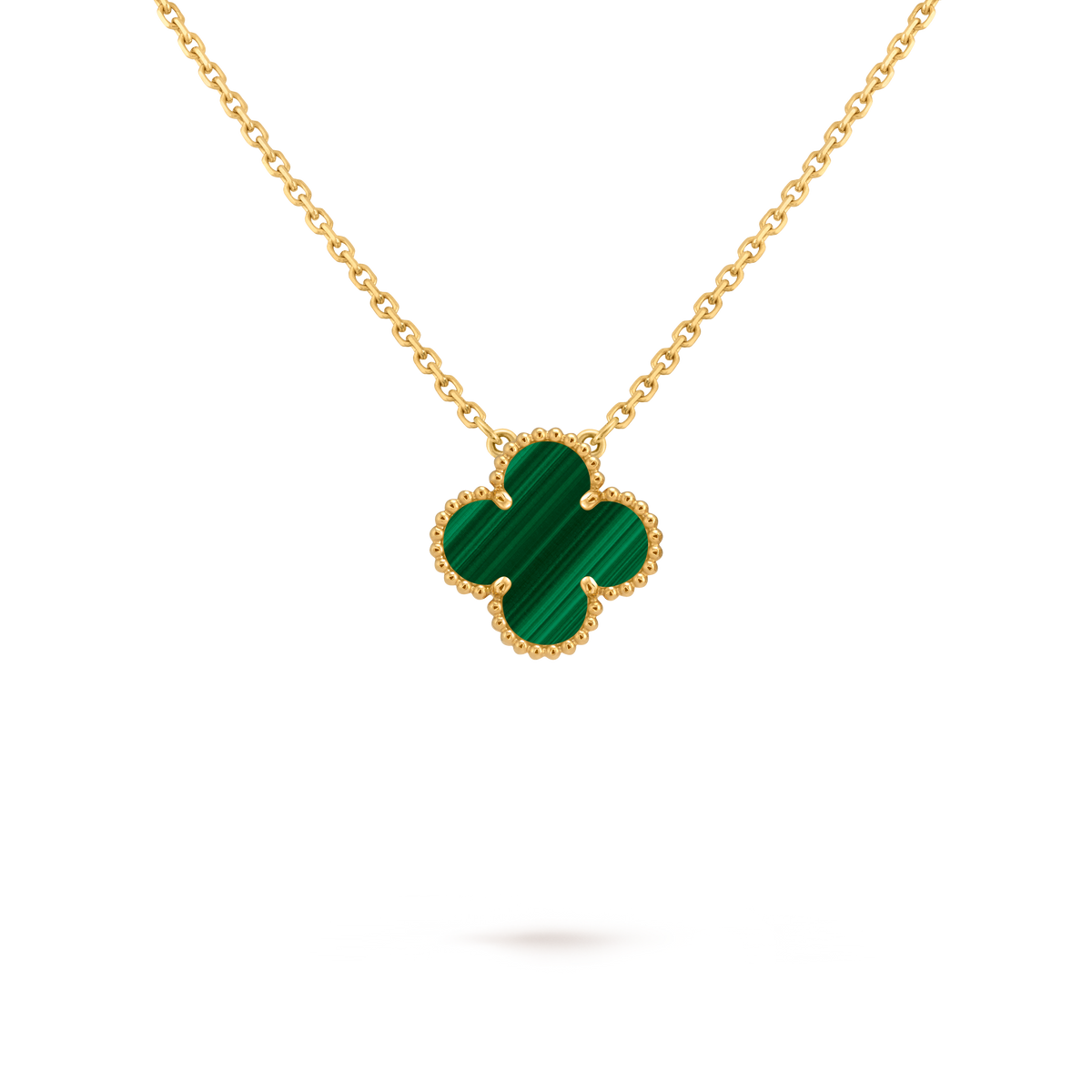 LUXE Reworked Vintage Alhambra pendant,18K yellow gold, Malachite-Buy 1 Get 1 Free