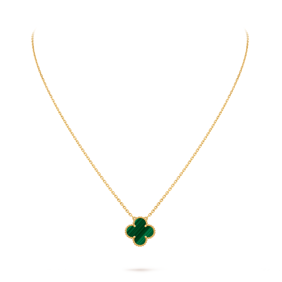 LUXE Reworked Vintage Alhambra pendant,18K yellow gold, Malachite-Buy 1 Get 1 Free