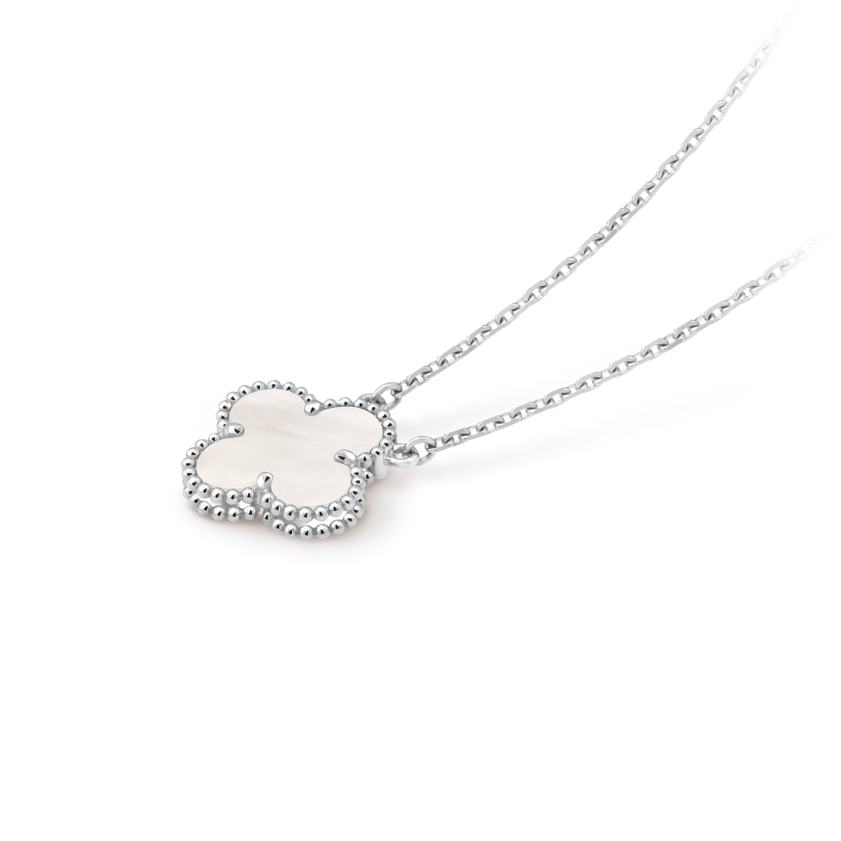 LUXE Reworked Vintage Alhambra pendant,18K white gold, Mother-of-pearl-Buy 1 Get 1 Free
