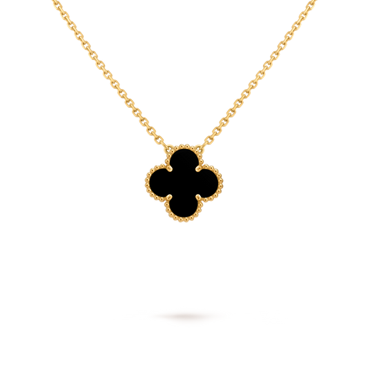 LUXE Reworked Vintage Alhambra pendant,18K yellow gold, Onyx-Buy 1 Get 1 Free