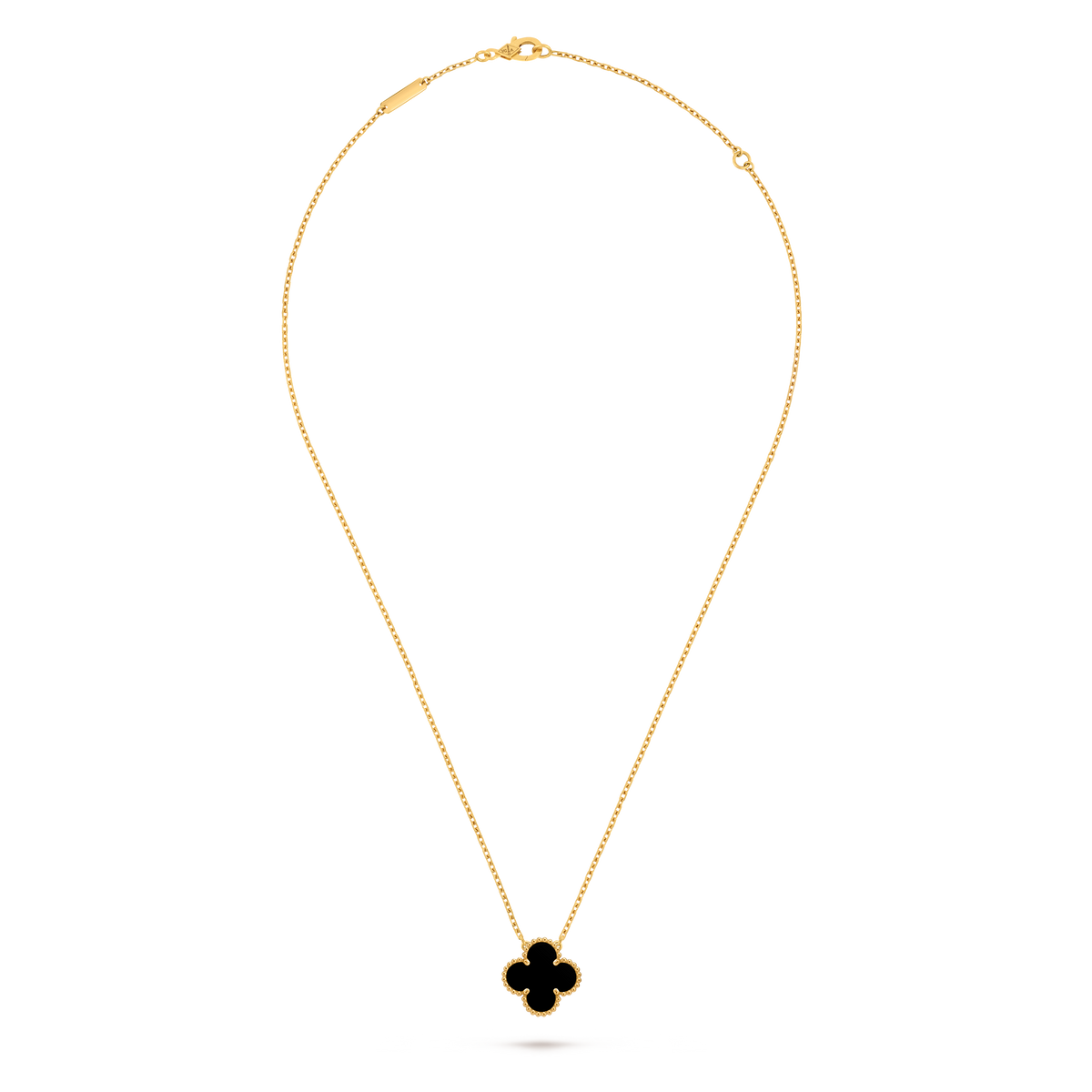LUXE Reworked Vintage Alhambra pendant,18K yellow gold, Onyx-Buy 1 Get 1 Free