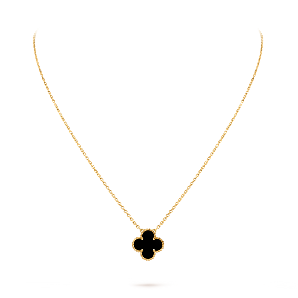 LUXE Reworked Vintage Alhambra pendant,18K yellow gold, Onyx-Buy 1 Get 1 Free