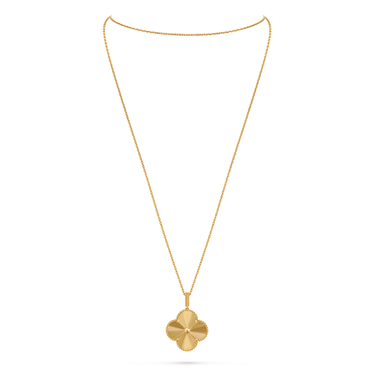 LUXE Reworked Magic Alhambra long necklace, 1 motif,18K yellow gold-Buy 1 Get 1 Free