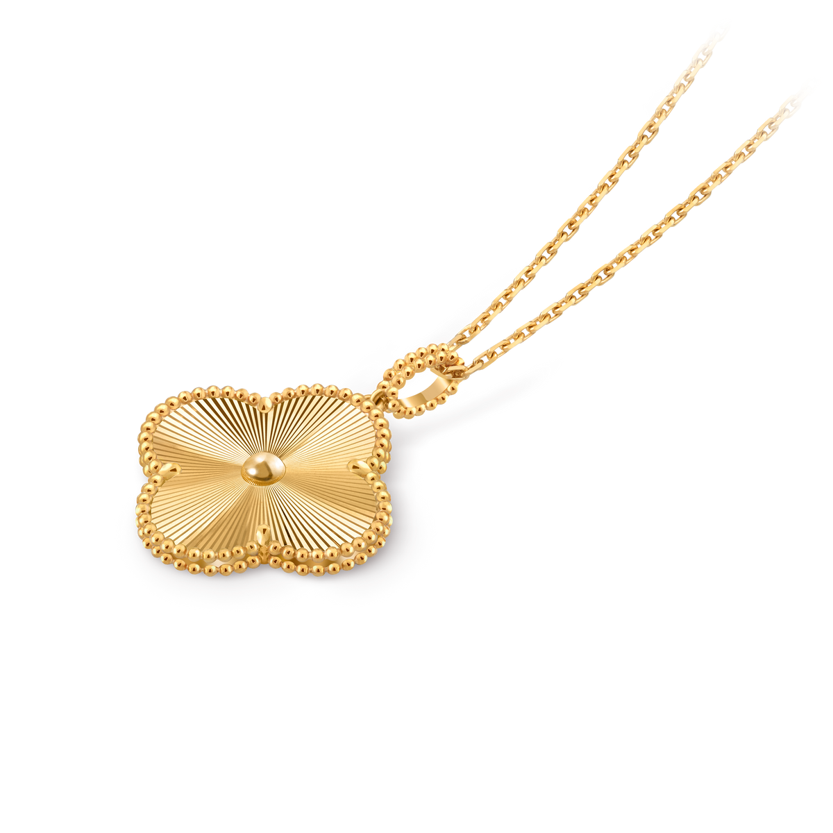LUXE Reworked Magic Alhambra long necklace, 1 motif,18K yellow gold-Buy 1 Get 1 Free
